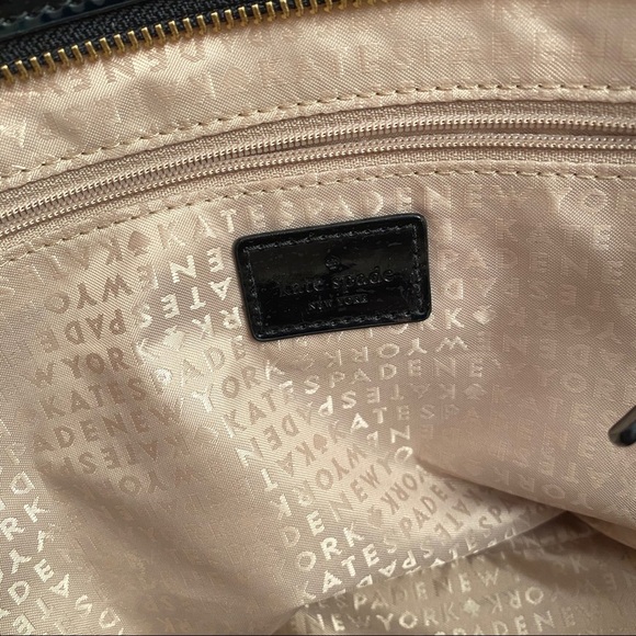 Kate Spade black perforated design patent leather Harmony Metro Tote - Picture 13 of 14